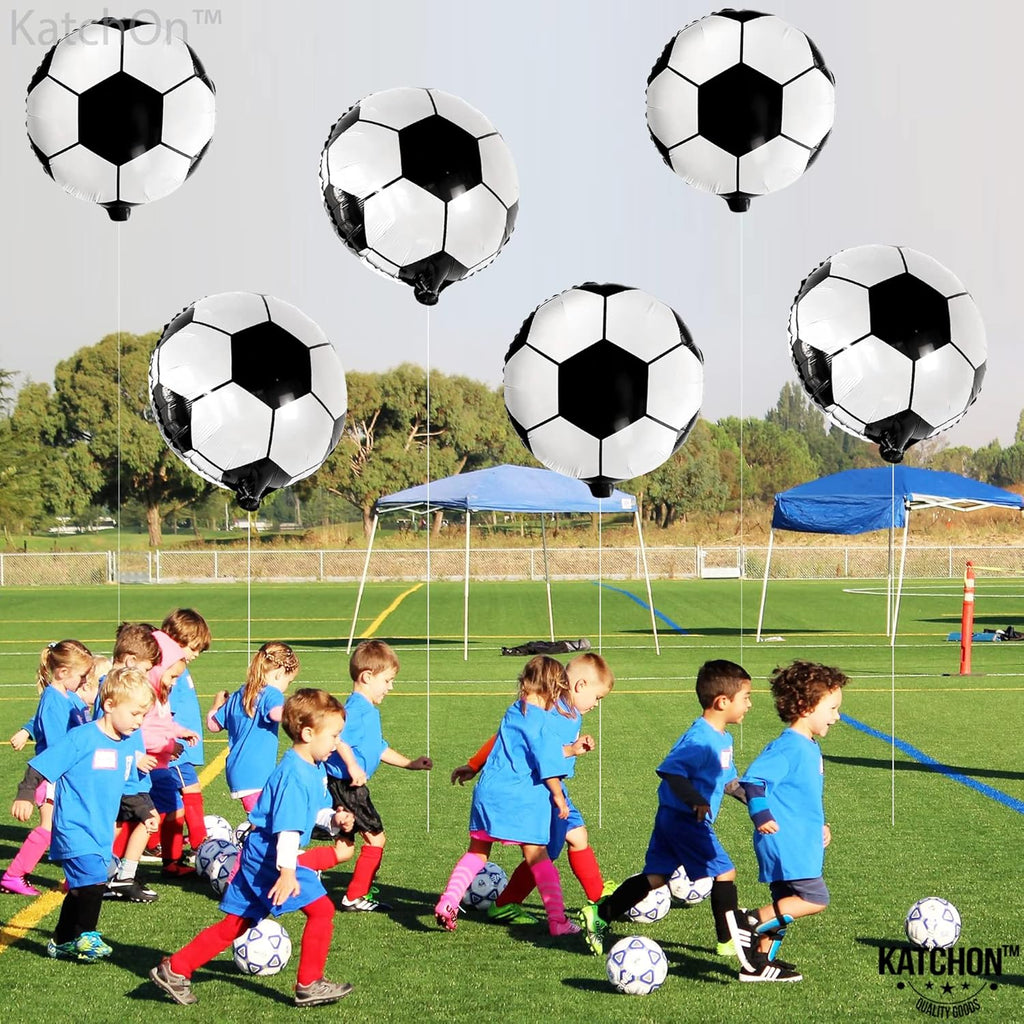 6 Pieces, 18 Inch Soccer Balloons - Soccer Party Decorations | Soccer Birthday Party Supplies | Soccer Birthday Balloons for Soccer Party Decorations | Soccer Ball Balloons for Gender Reveal Decor